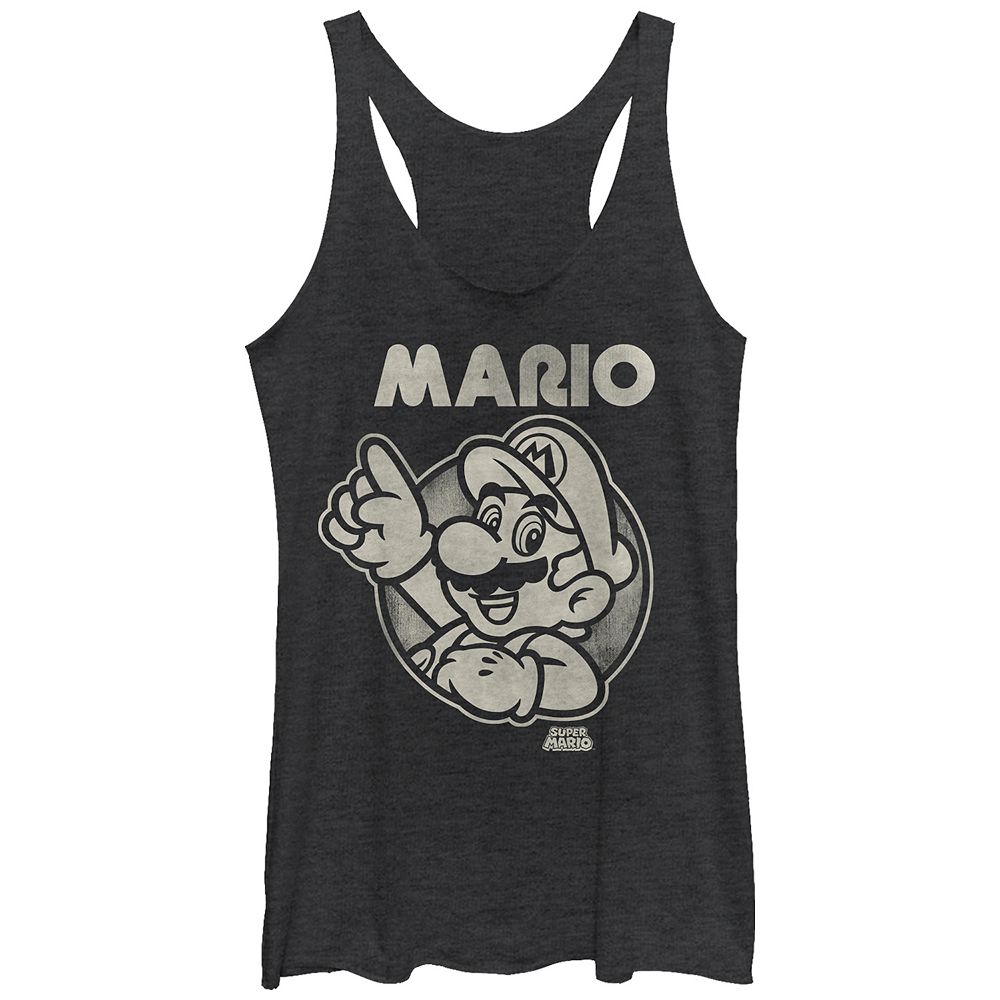 

Детская майка Nintendo Super Mario Bros Mario Stamp Racerback Licensed Character, цвет Black Heather