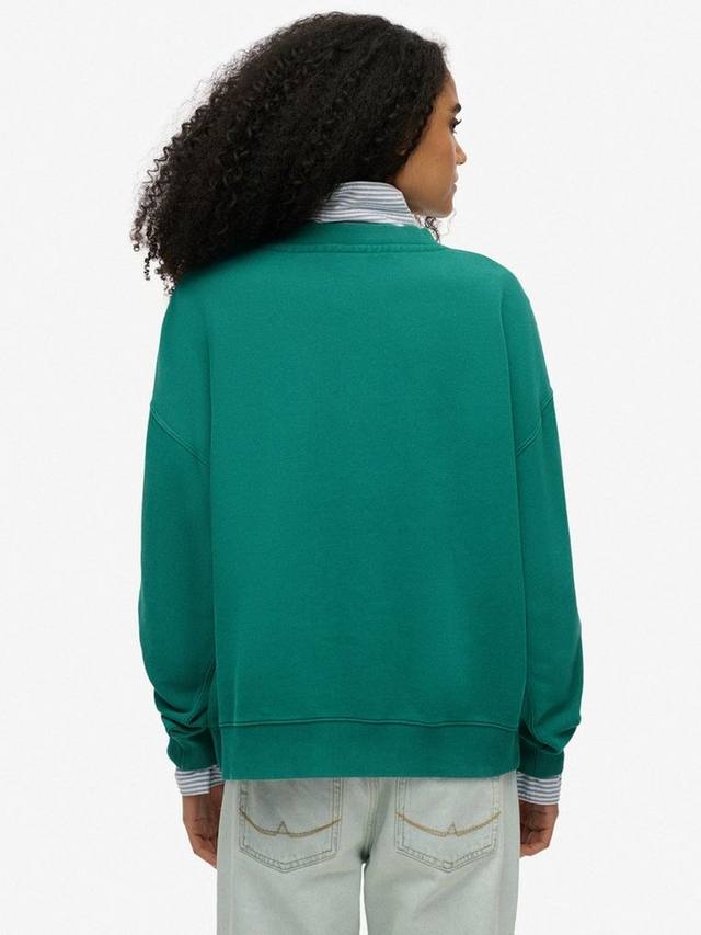 Толстовка для экипажа большого размера с логотипом essential Superdry, цвет Alpine Green — фото 2