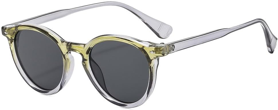 

Солнцезащитные очки UV400 с круглой прозрачной оправой и защитой от ультрафиолета, подходят для женщин и мужчин, для бега и занятий спортом на открытом воздухе UYPTK, Grey