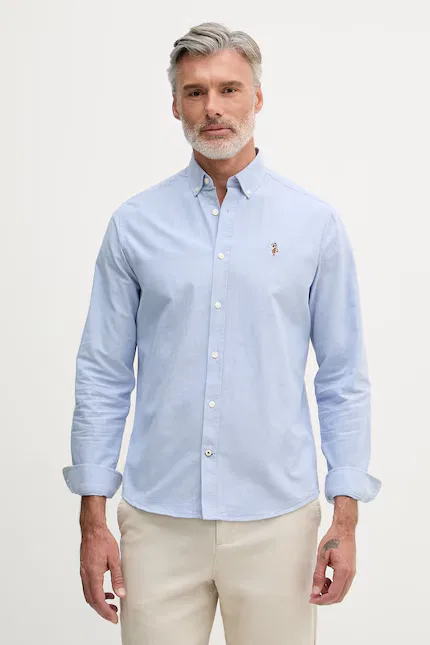 Рубашка хлопковая PEACHED OXFORD LS U.S. Polo Assn., синий