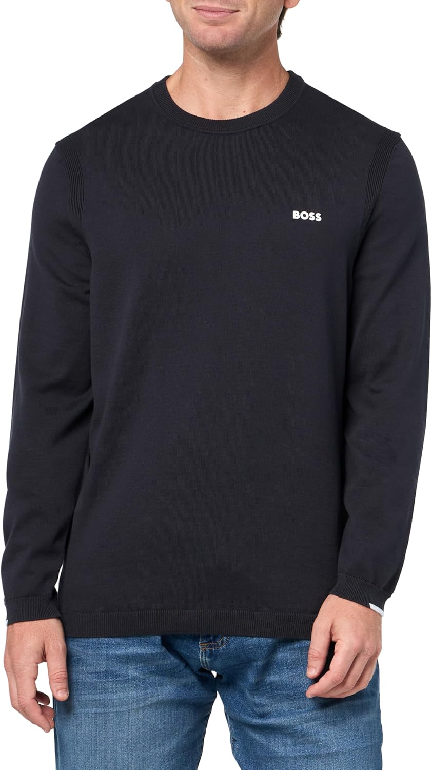 BOSS мужской свитер Tech Flex Cotton Stretch Knit, Midnight Zone