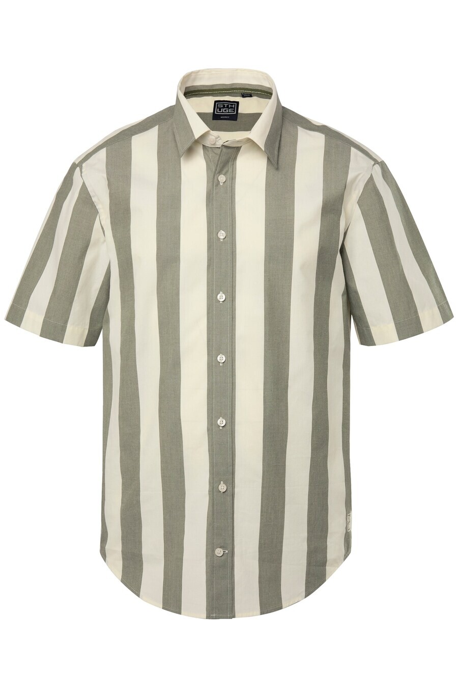 

Рубашка STHUGE Regular fit Button Up, бежевый/оливковый