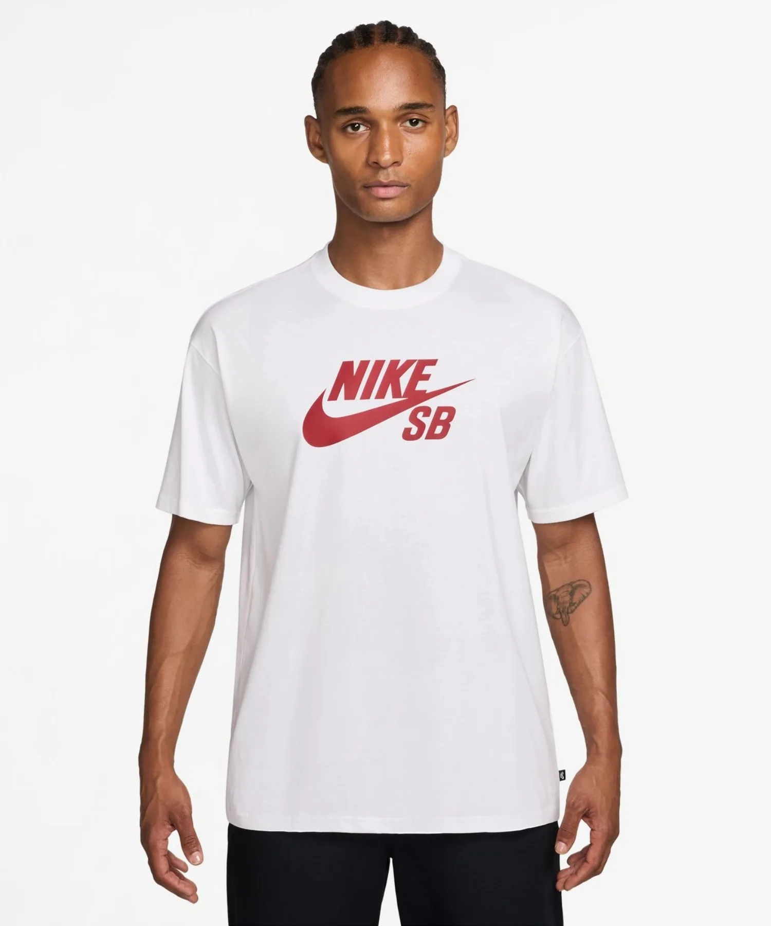Мужская футболка Nike SB Logo с кулиркой белая — фото 3