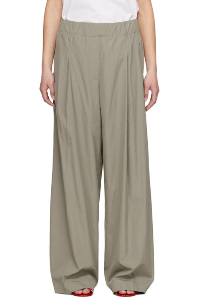 

Серые широкие брюки со складками Dries Van Noten