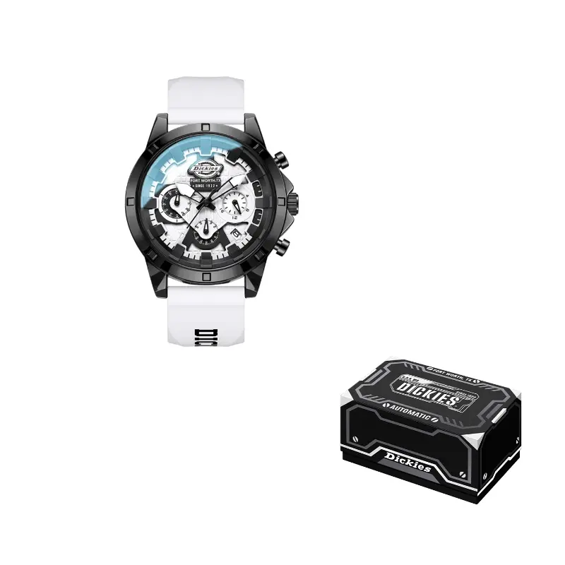 

Dickies Часы Wrist Watch Quartz Movement Silicone Strap White Dial Men's Watch, 230M60LYXCL-483P7-71SY White Dial