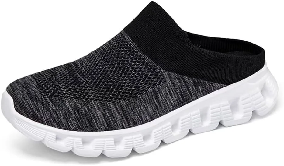 

Jakcuz Men: кроссовки без спины, дышащие подушки Mule, открытая спина, повседневные тапочки для мужчин, белый