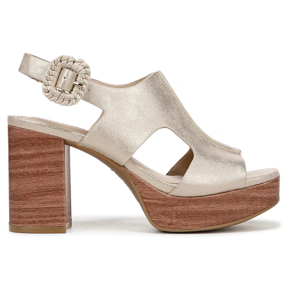 Босоножки на блочном каблуке Audra Lifestride, gold fabric — фото 2