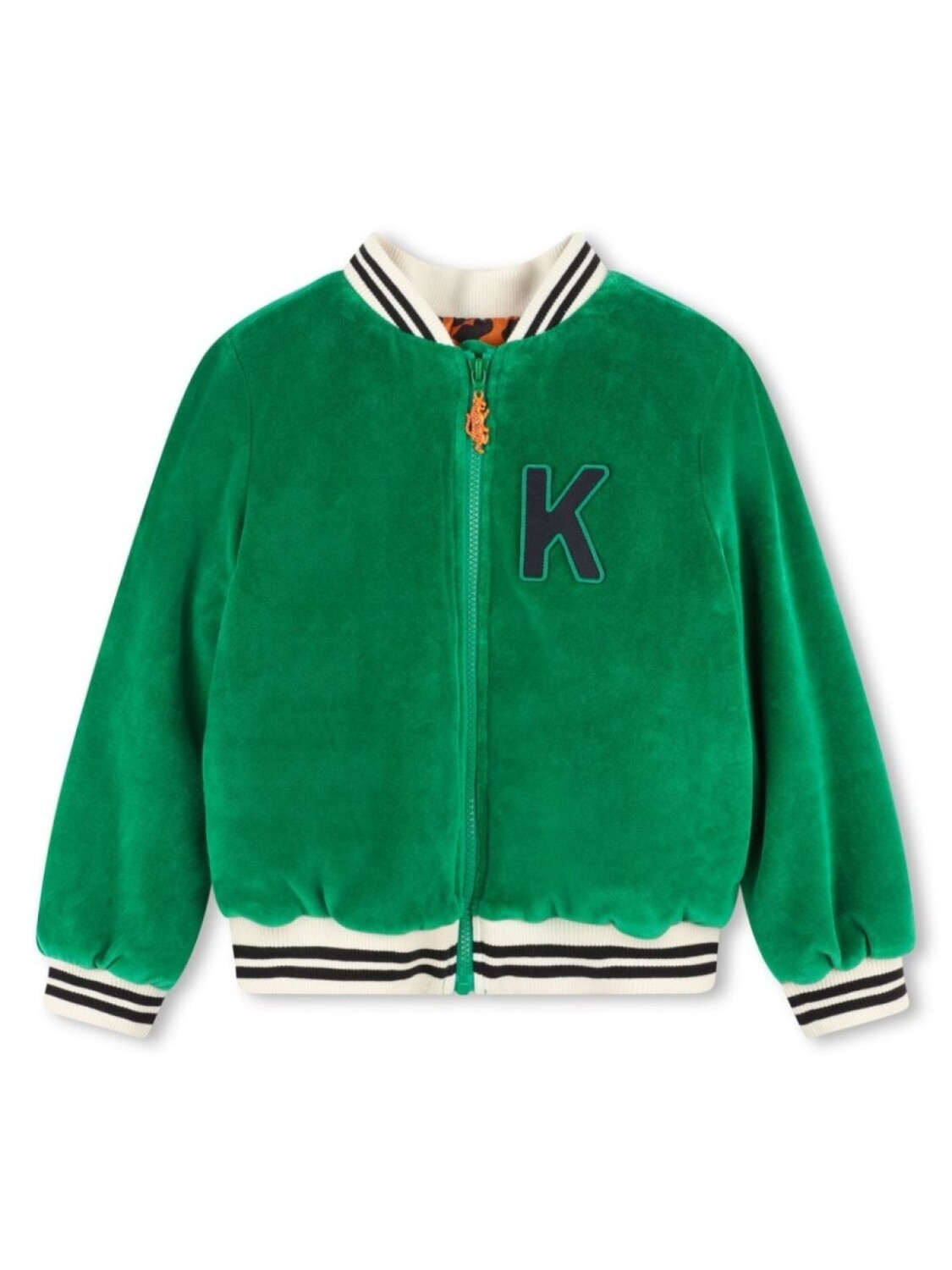 Kenzo Kids бомбер с нашивкой-логотипом, зеленый