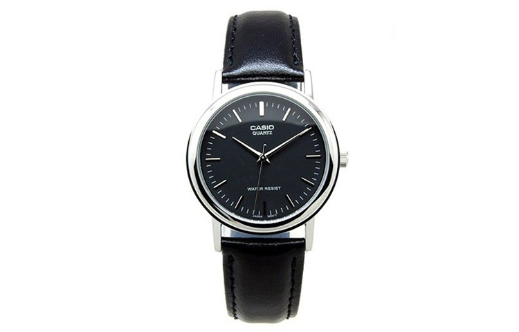 

CASIO Часы Men Standard Series 38mm Silver Watch MTP-1095E-1A, Black Dial