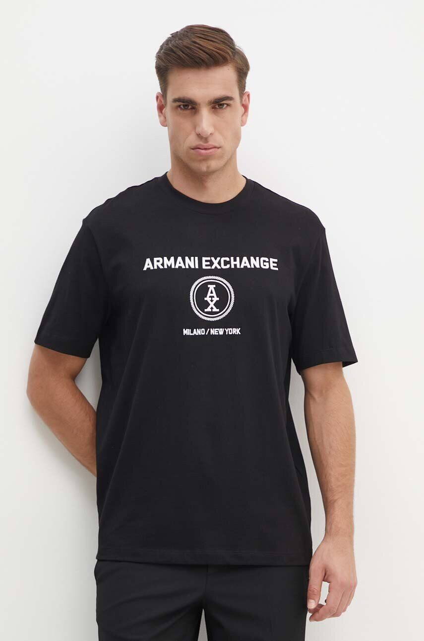 

Хлопковая футболка Armani Exchange, черный