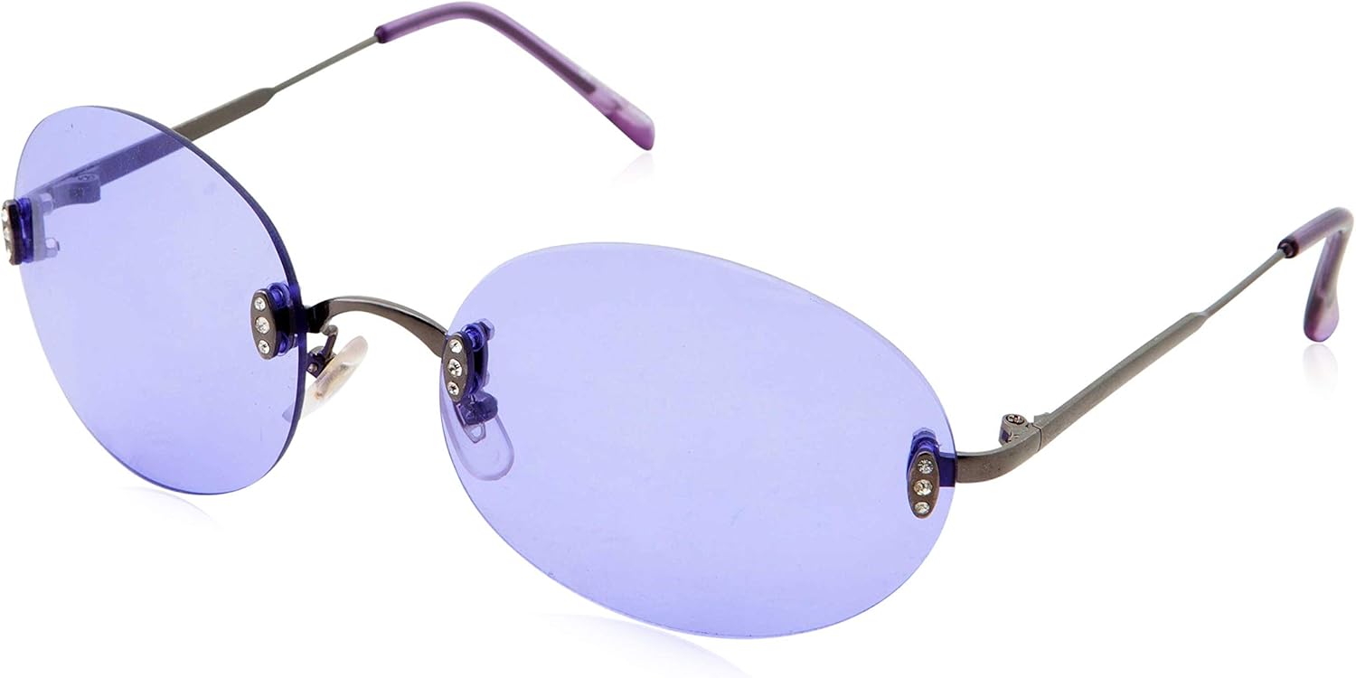 

Солнцезащитные очки grinderPUNCH Hipster Retro Round Lightweight Rimless Plastic Frame Candy Color для женщин в стиле ретро, ​​круглые, без оправы, с пластиковой рамкой, конфетного цвета, Purple