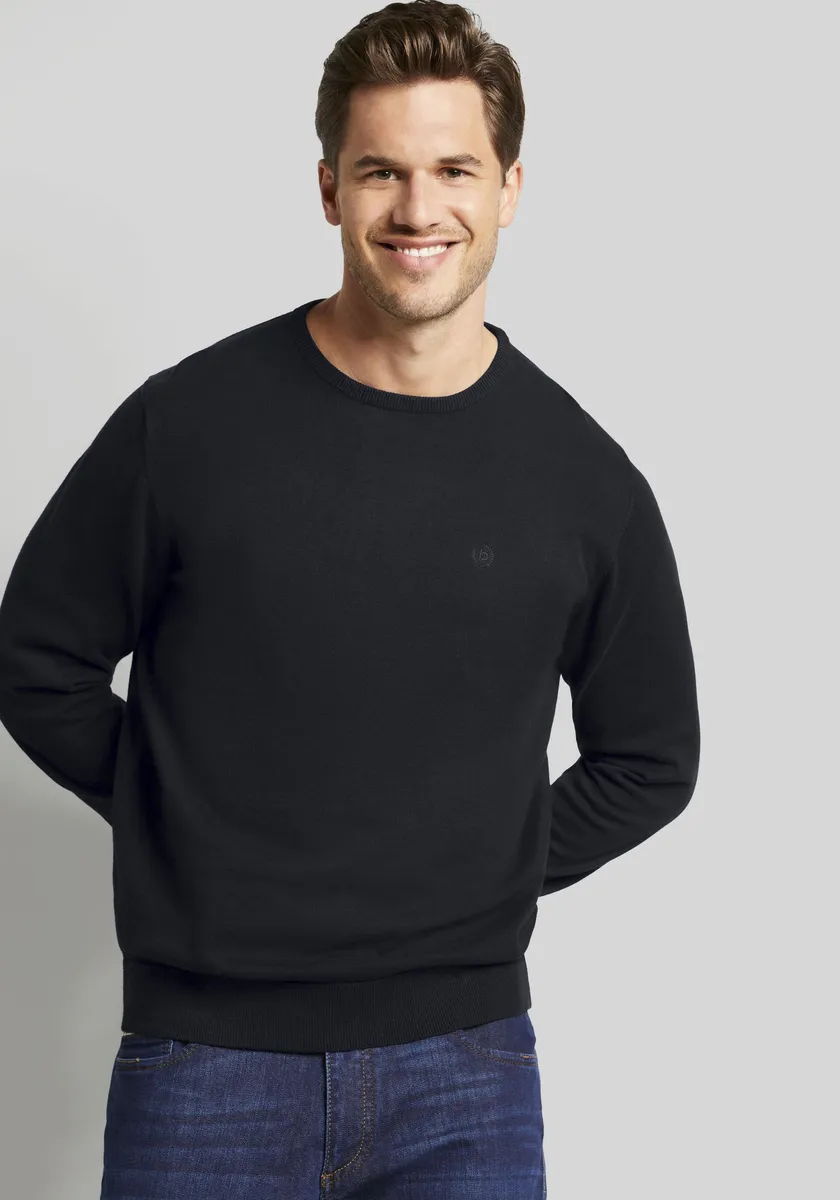 

Вязаный свитер bugatti с вышитым логотипом, цвет морской волны