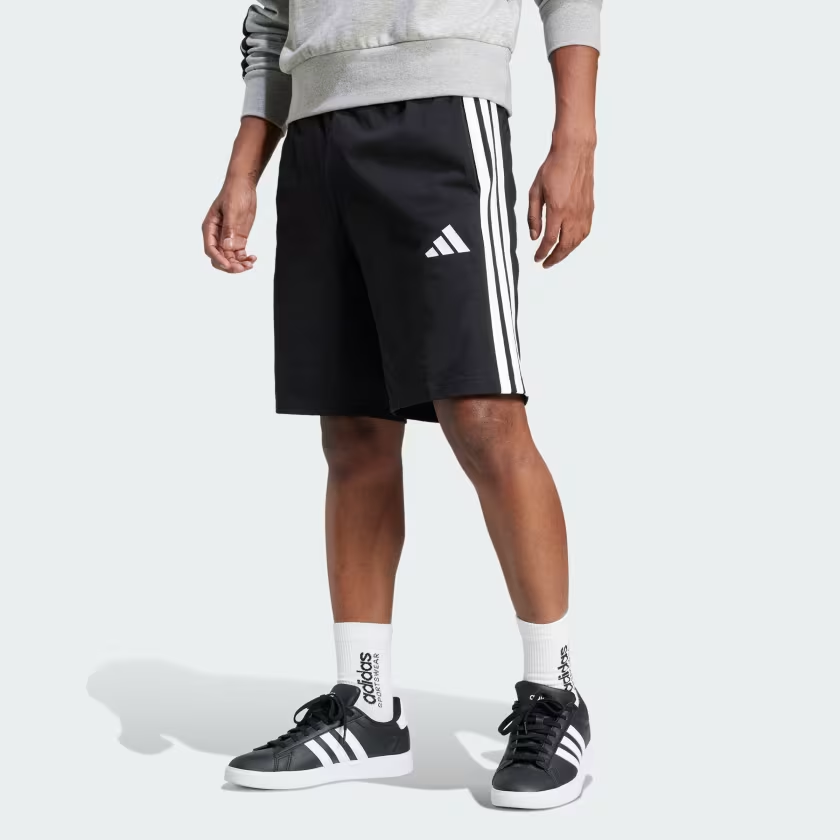 Шорты Adidas Essential 3-Stripes Single Jersey Shorts 10-Inch 'Black' — фото 2