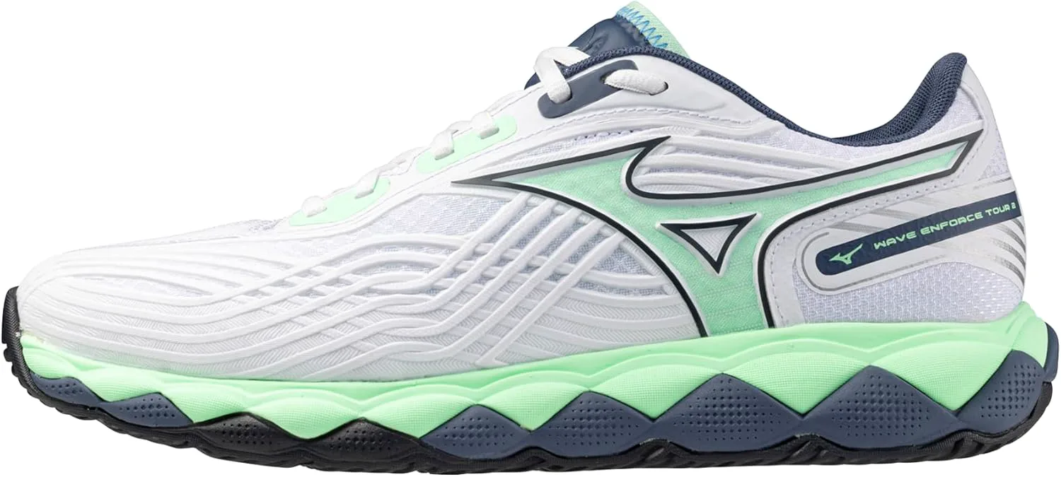 Mizuno Мужские кроссовки Wave Enforce Tour 2 Ac, белый/мятный