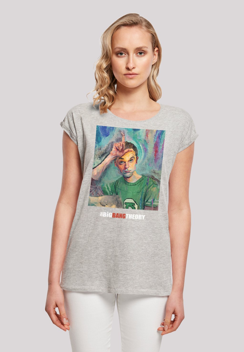 

Футболка с принтом EXTENDED SHOULDER SHIRT 'BIG BANG THEORY SHELDON LOSER PAINTING' F4NT4STIC, серый