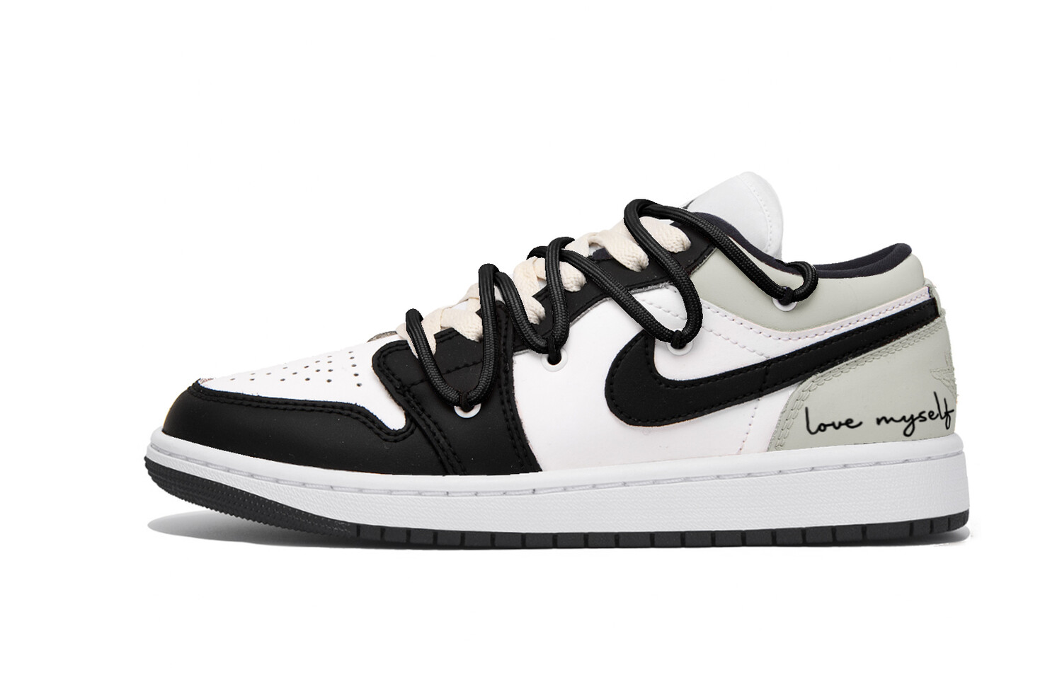 

Кроссовки Air Jordan 1 Vintage Basketball Shoes Women's Low-top Black/Gray, черный/серый