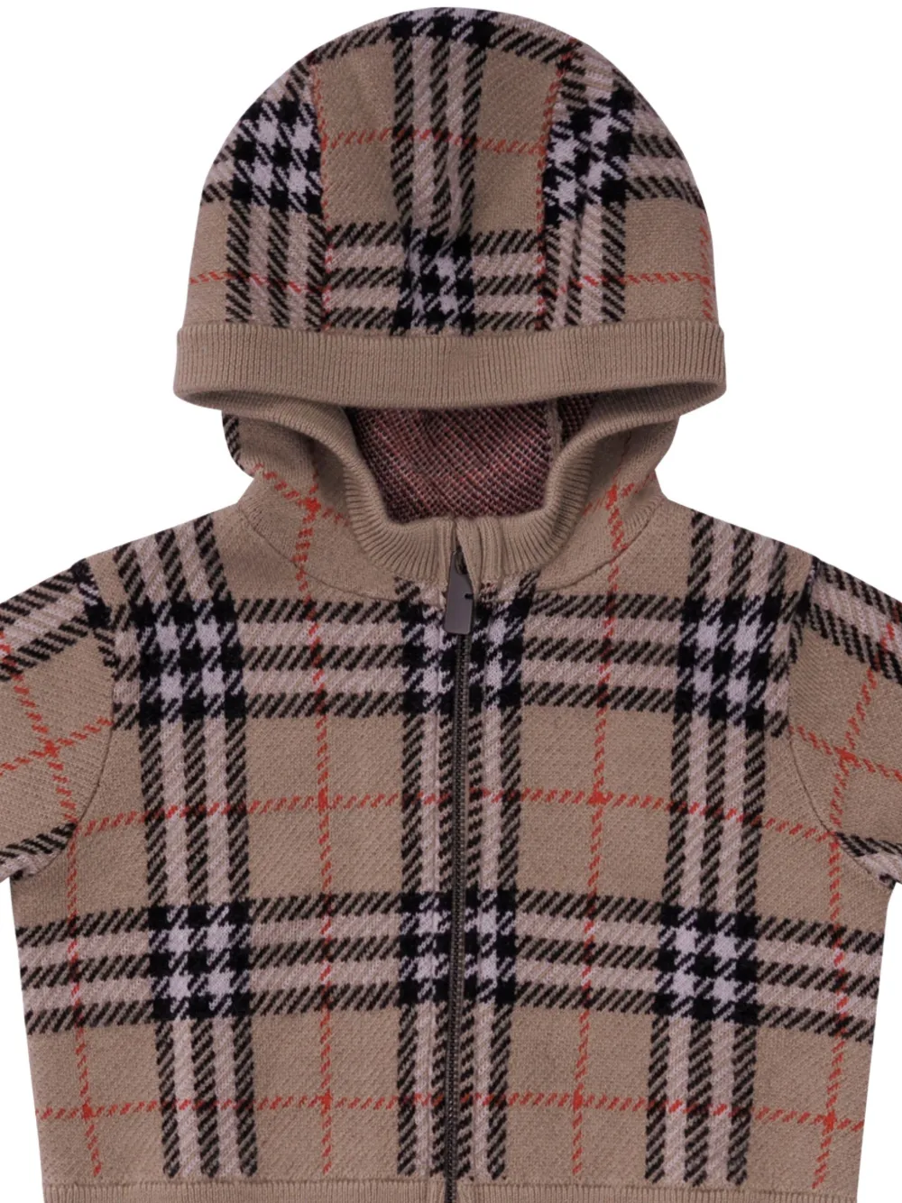 Худи в клетку Burberry Kids, нейтральный — фото 2