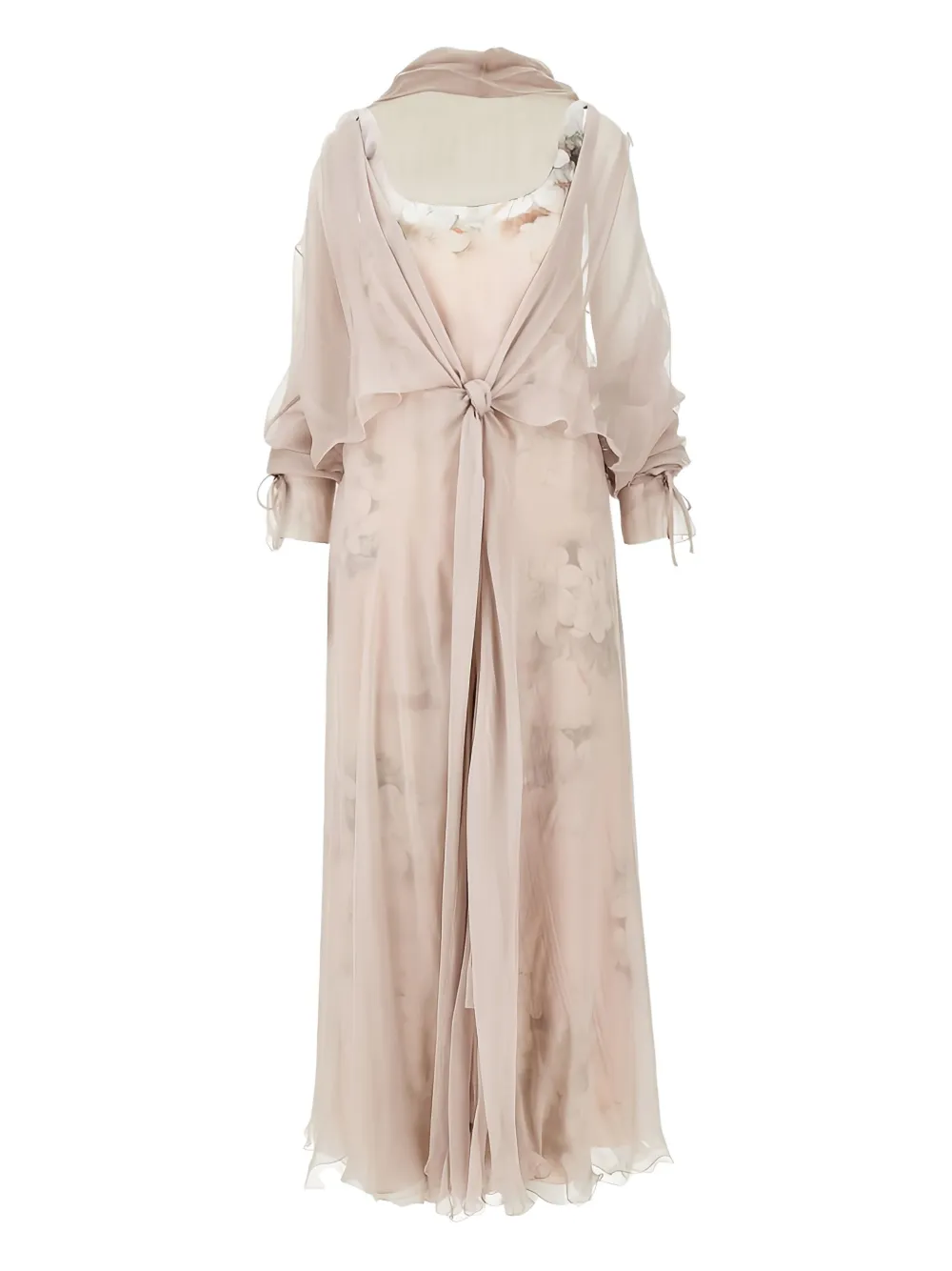 

Миди-платье с цветочным принтом Alberta Ferretti, розовый