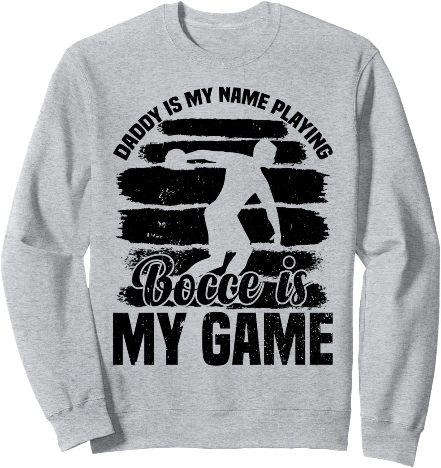 

«Папа - мое имя, игра в бочче - моя игра» - толстовка «Папа, игра в бочче» Bocce Ball Player Daddy Boccia Player, серый