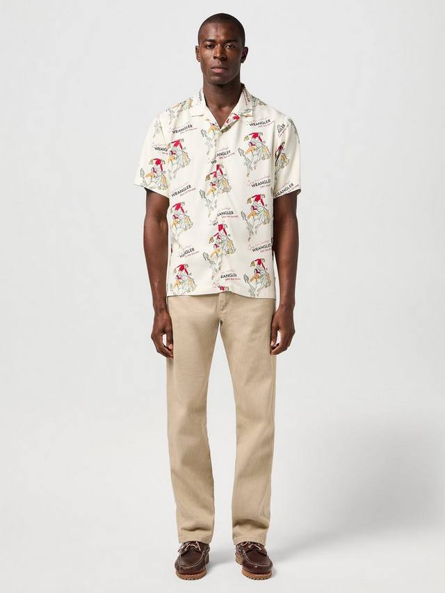 

Короткий рукав с ковбойским принтом для курорта Wrangler, Antique White