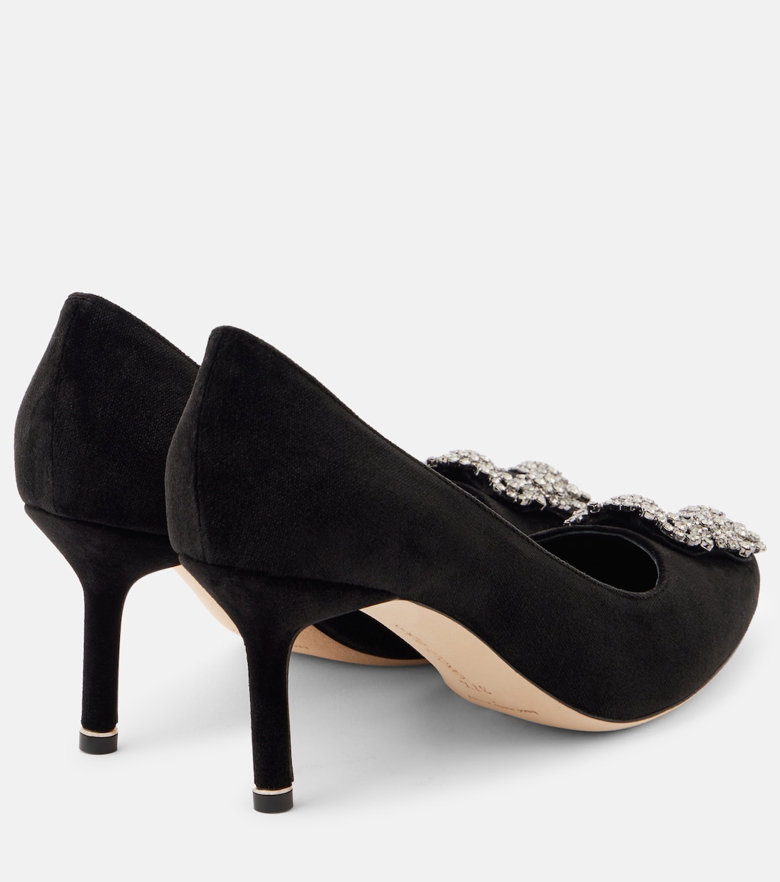 Какие 70 украшенные бархатные туфли-лодочки Manolo Blahnik, 0015 Blck — фото 2