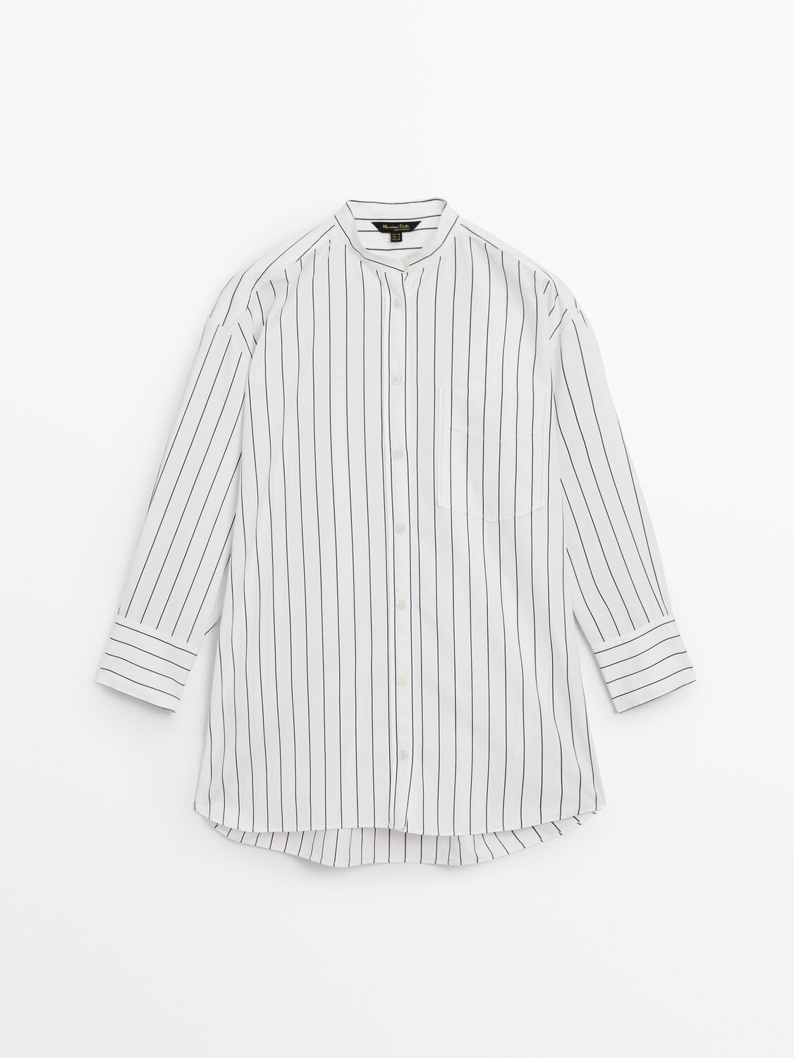 

Рубашка в тонкую полоску из 100% хлопка Massimo Dutti, белый