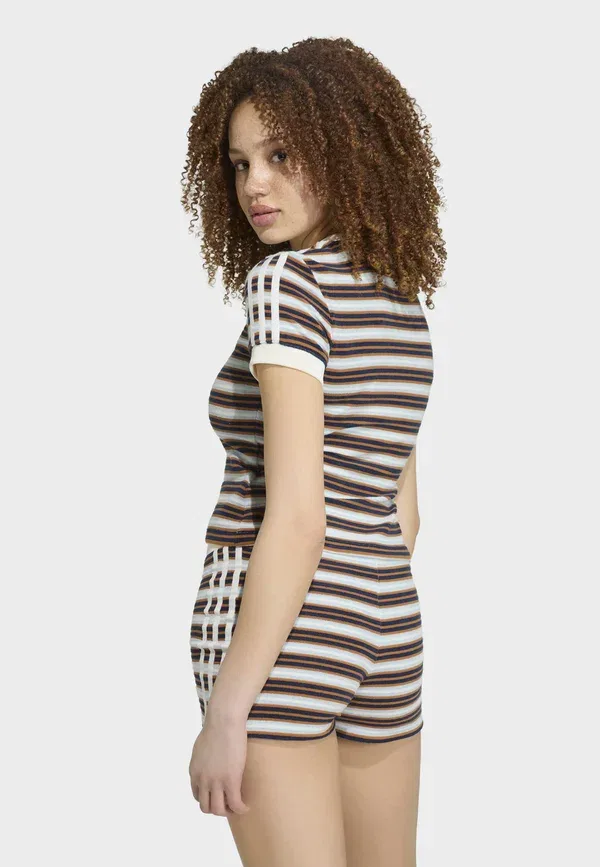 Футболка Adidas Originals Summer Glow Slim Striped Print, мультиколор/кристально-голубой — фото 3