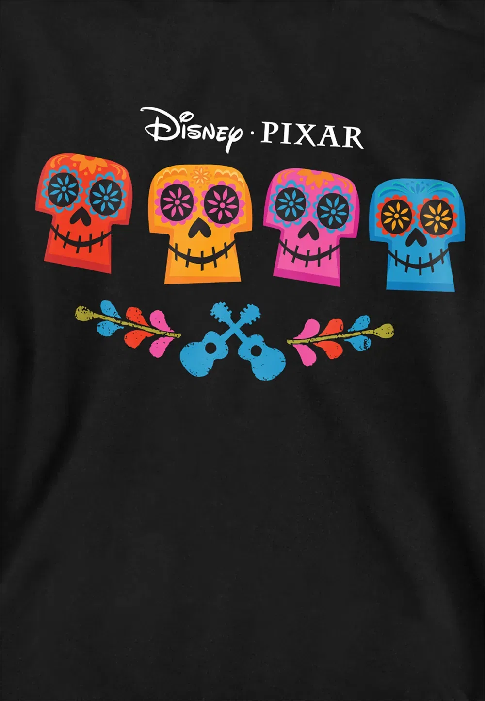 Детская толстовка Disney Coco Skull Logo, черная, черный — фото 2