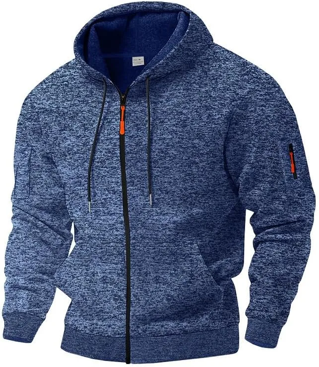 

Мужская худи с длинным рукавом и молнией, зимняя и осенняя мода, теплая верхняя одежда