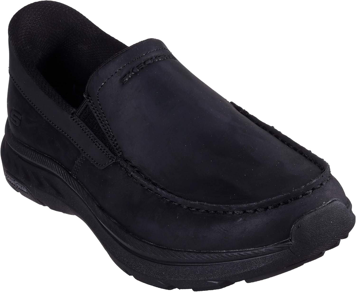 Мужские лоферы Skechers USA Pollard-Osgood с мысом-мокасином, черный — фото 2