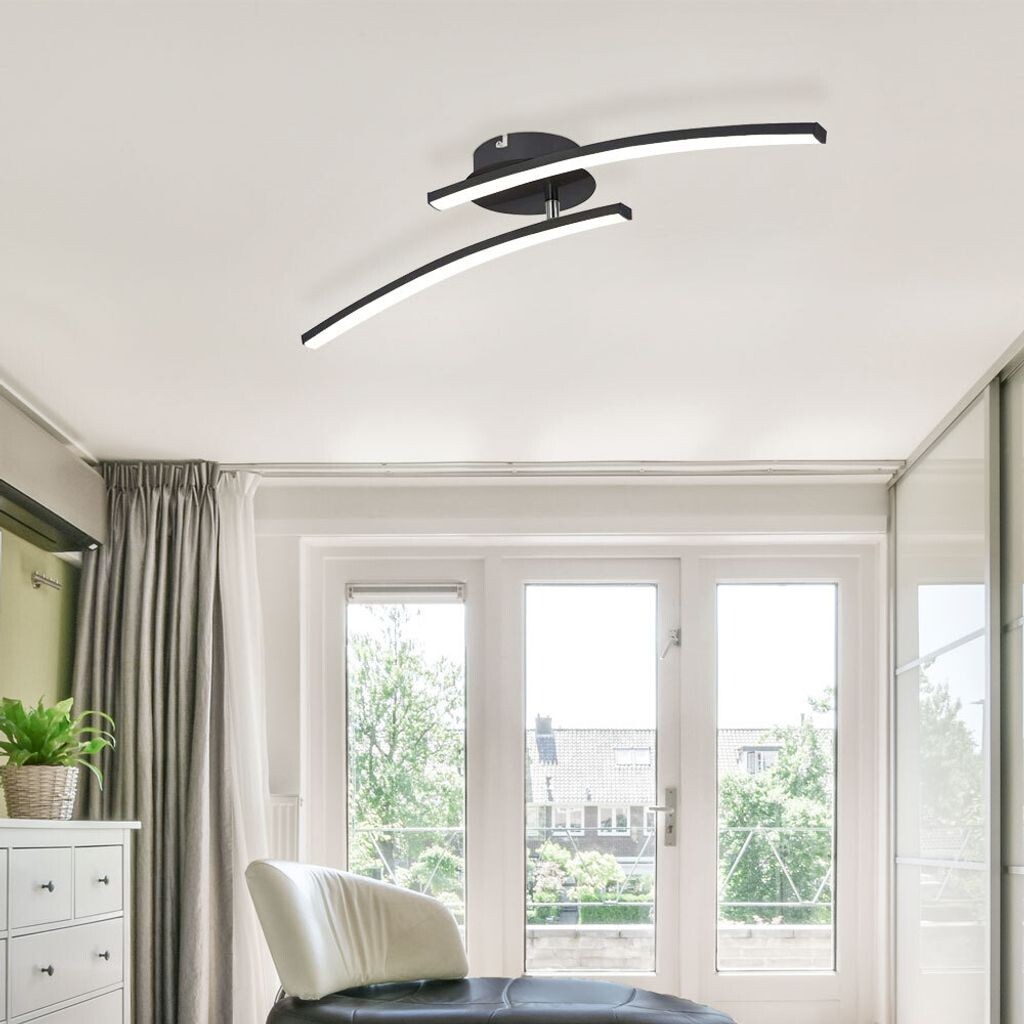 

Потолочный светодиодный светильник, черный матовый, CCT, L 59 см Globo Lighting