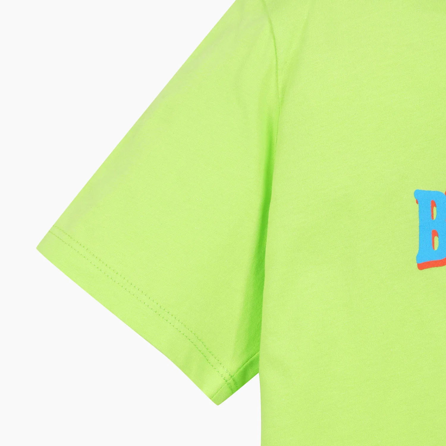 Детская футболка с логотипом жёлто-зелёная от Benetton Kids — фото 4