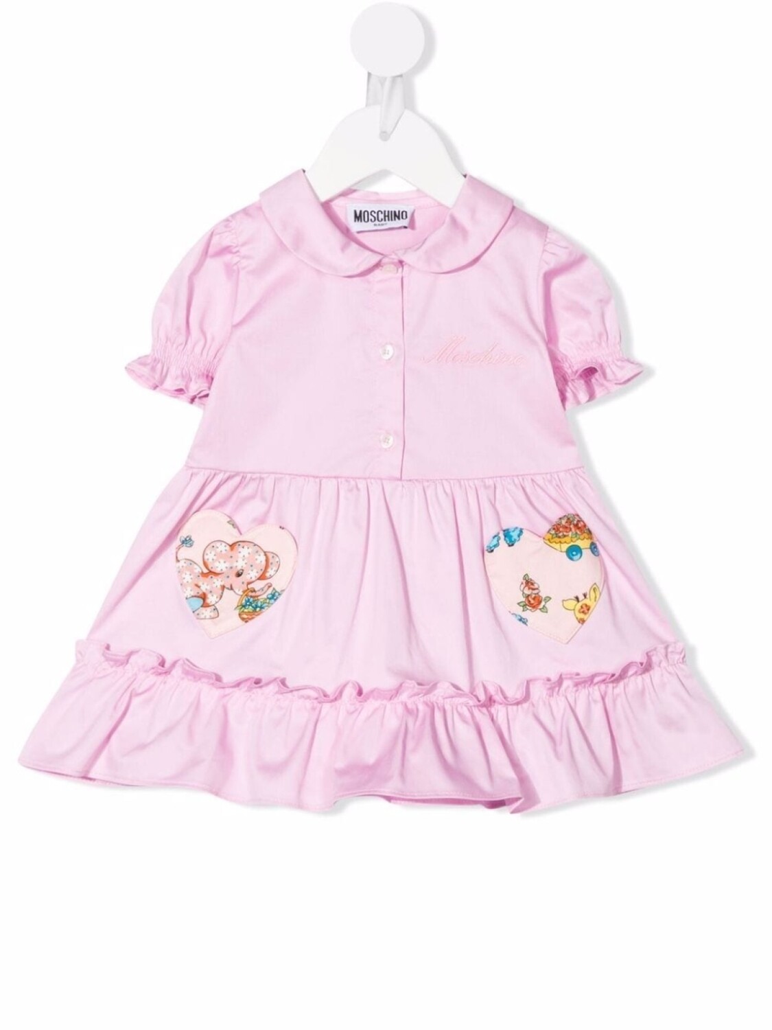 

Moschino Kids платье с вышитым логотипом, розовый