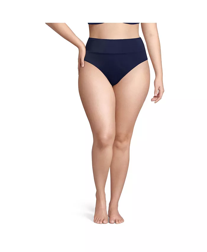 

Бикини-трусы Plus Size Tugless с высокой посадкой Lands' End, синий