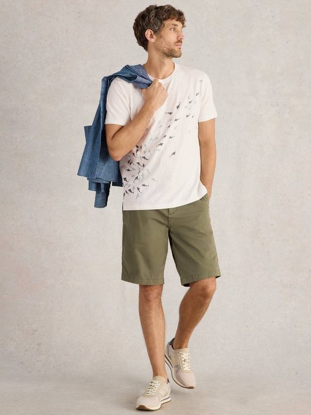 

Хлопковая футболка Regular Fit с коротким рукавом и принтом плавающей рыбы White Stuff