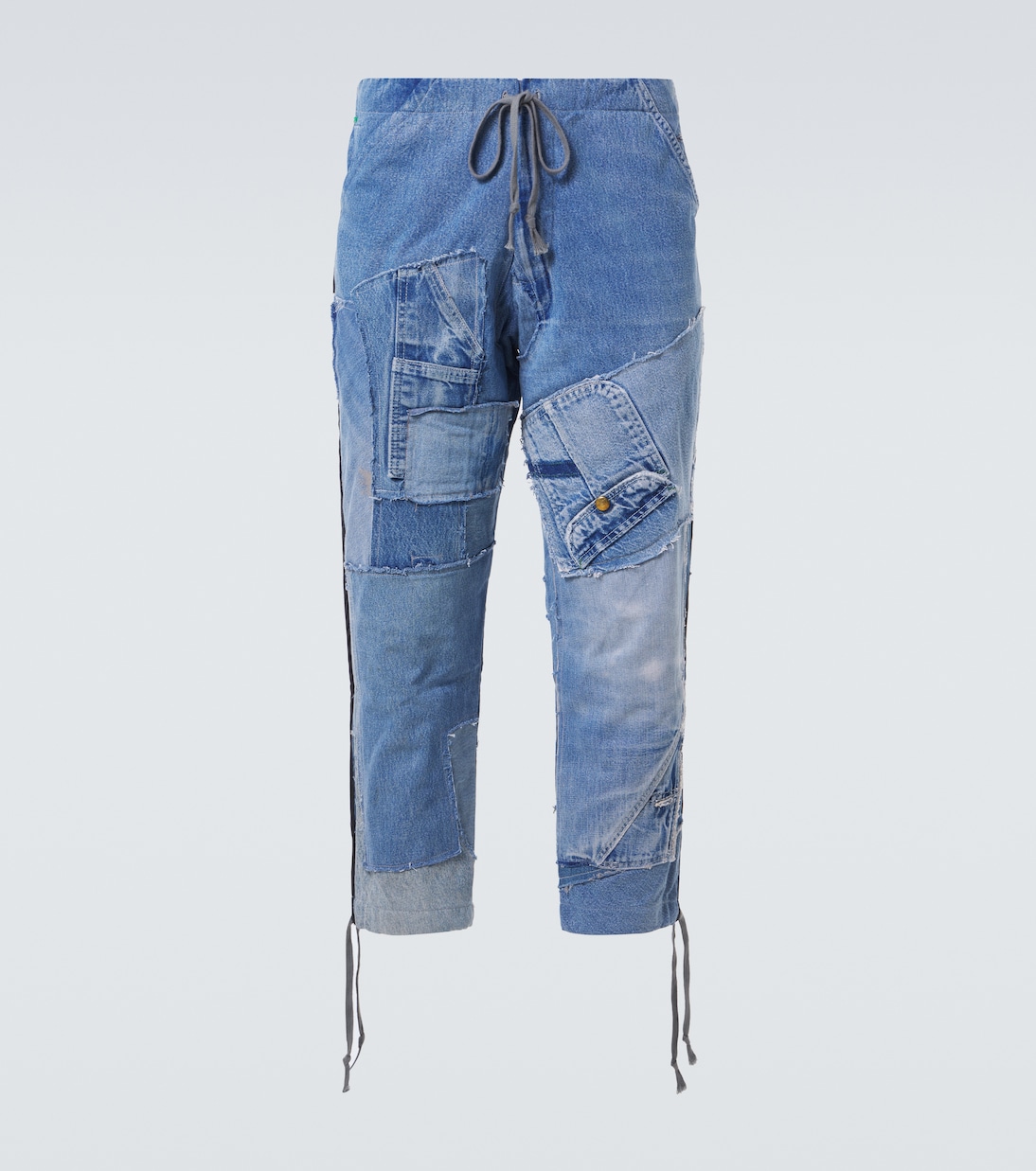 

Прямые джинсы в стиле пэчворк Greg Lauren, Medium Blue