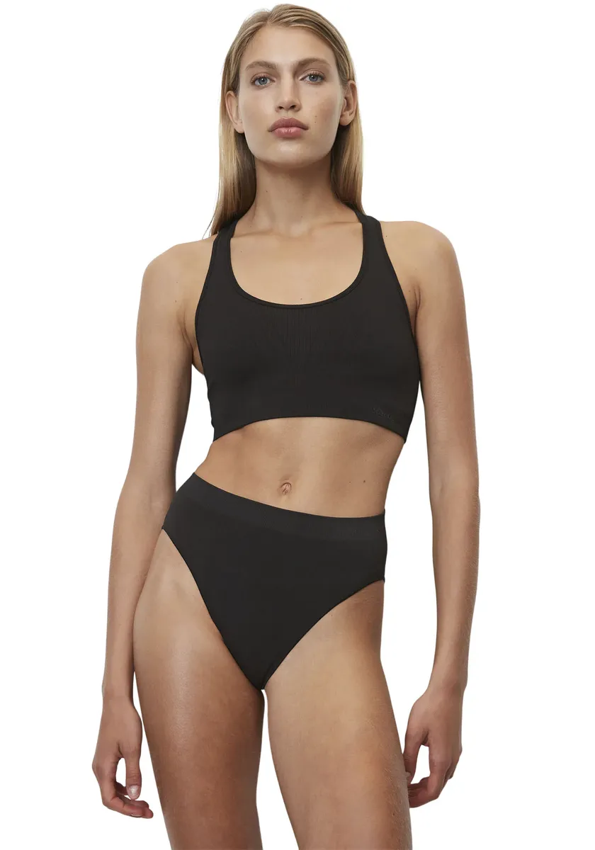 

Трусики Marc O'Polo "Athletic Rib" с поясом с логотипом, спортивный дизайн, черный