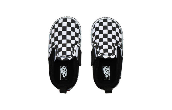 Кроссовки slip-on v crib 'checker - black white' Vans, черный — фото 4