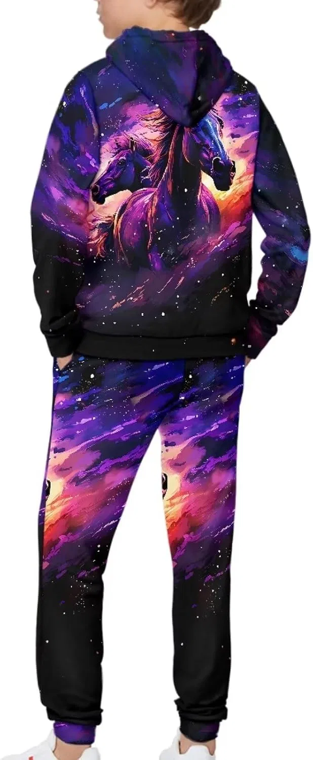 Детский спортивный костюм Galaxy Horse Printed, 2 предмета: худи и штаны, Galaxy Horse Printed — фото 4