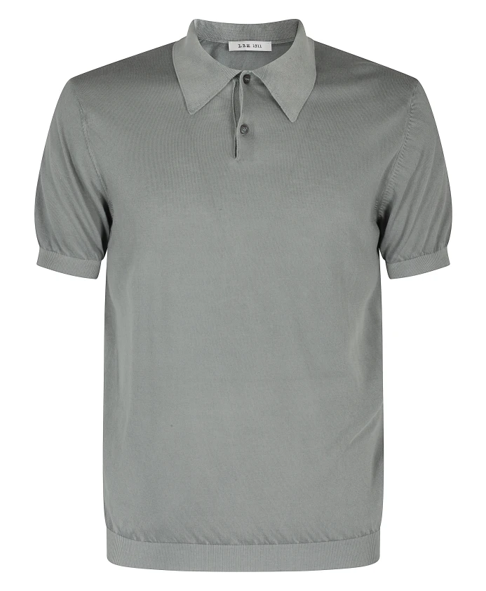 

Поло из хлопкового трикотажа цвета шалфея L.B.M. 1911, зеленый