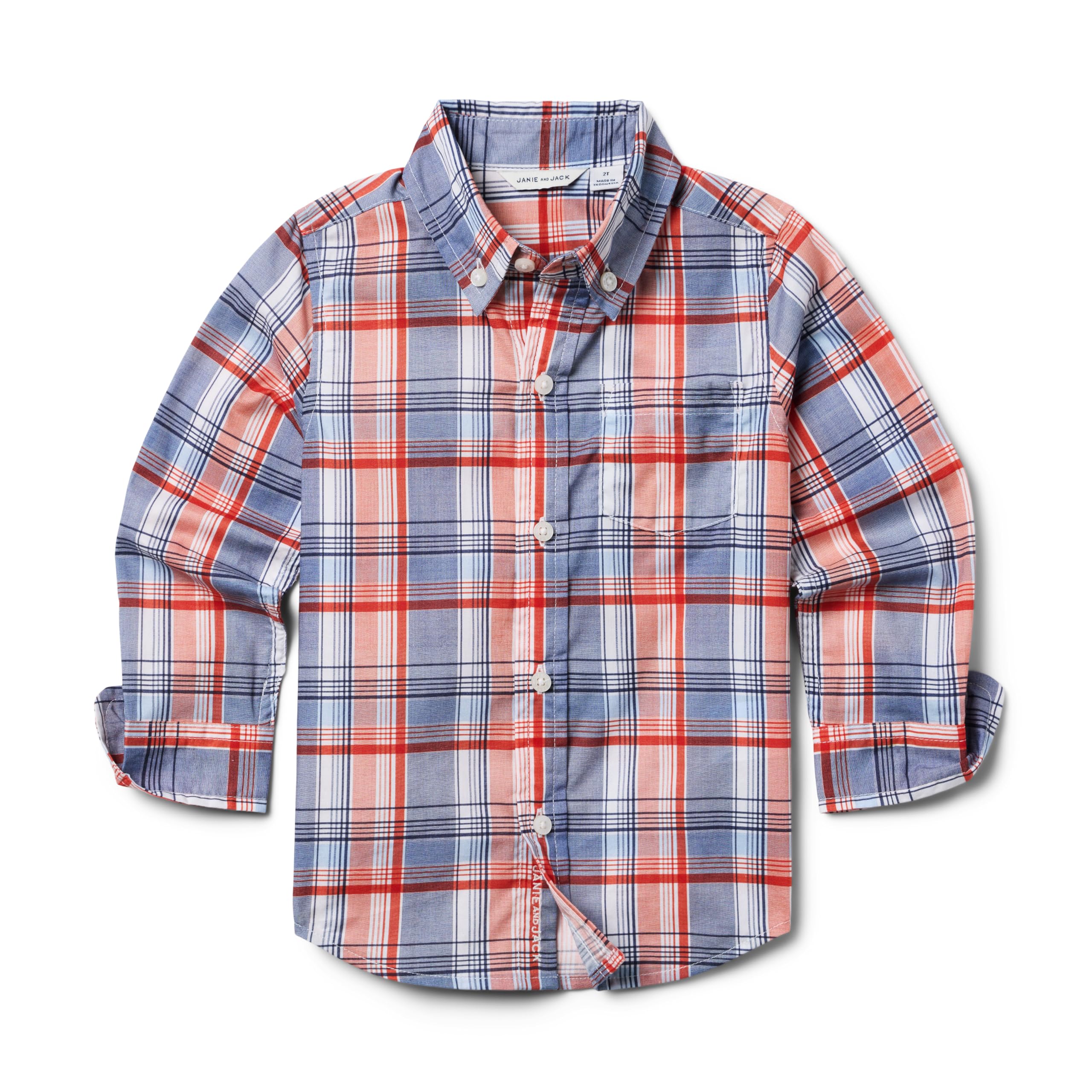

Рубашка Janie and Jack Madras Plaid Shirt, цвет Multi Color