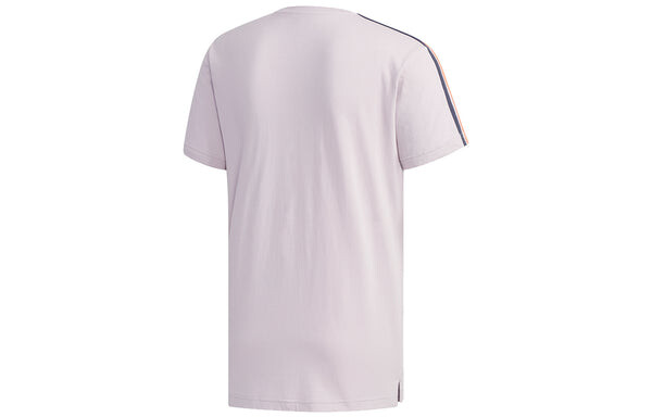 Футболка neo m cs skt tee 2 contrasting colors stripe skateboard printing short sleeve purple pink Adidas, розовый — фото 2