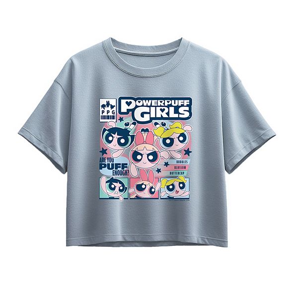 

Футболка Boxy с комиксом Powerpuff Girls Y2K для девочек 7-16 Licensed Character, Chambray Blue