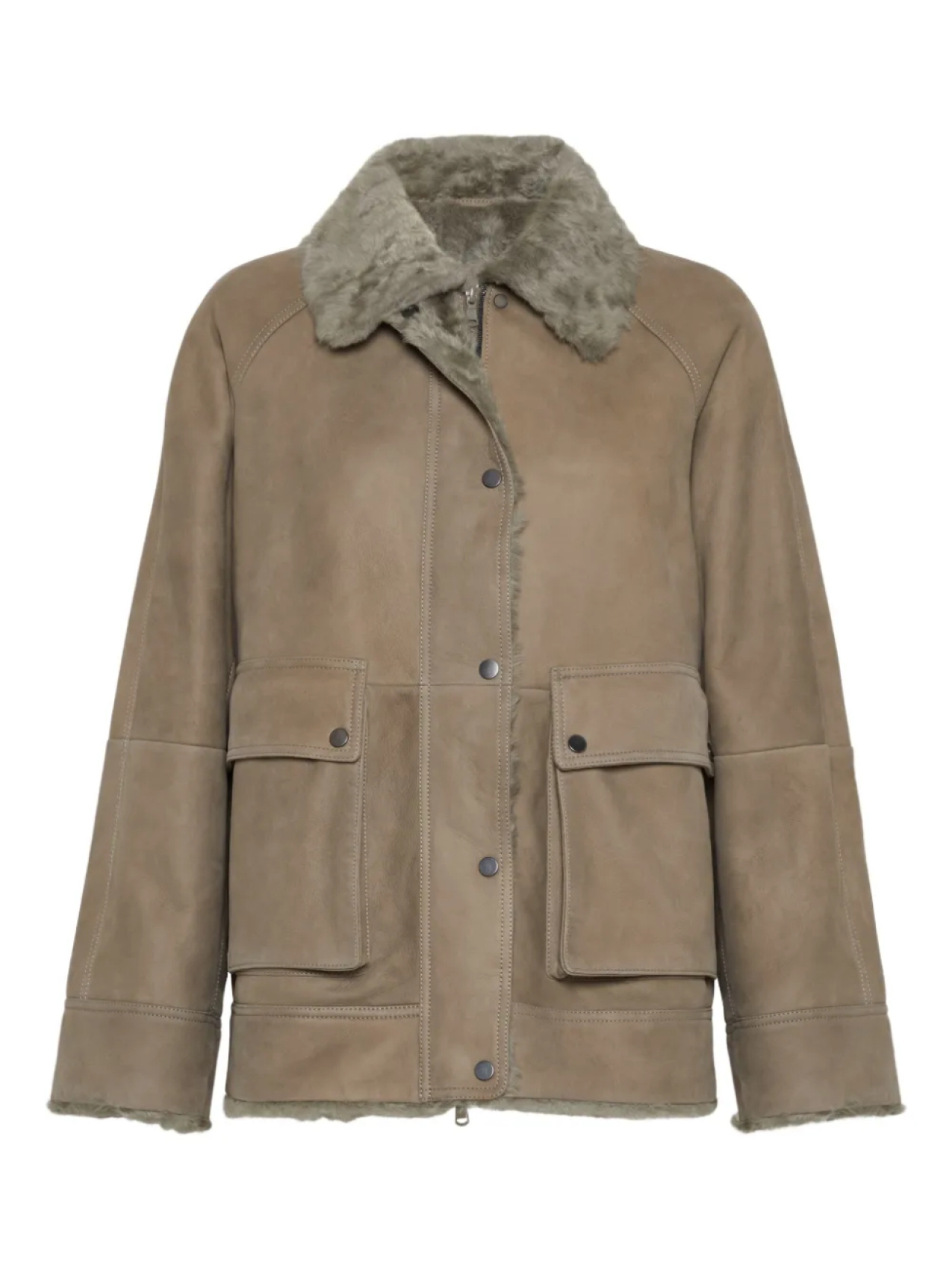 

Brunello Cucinelli бомбер на молнии, коричневый