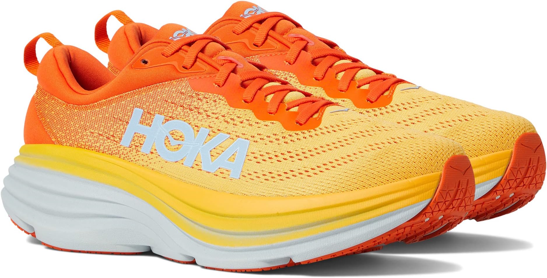 

Кроссовки Bondi 8 Hoka, цвет Puffin's Bill/Amber Yellow