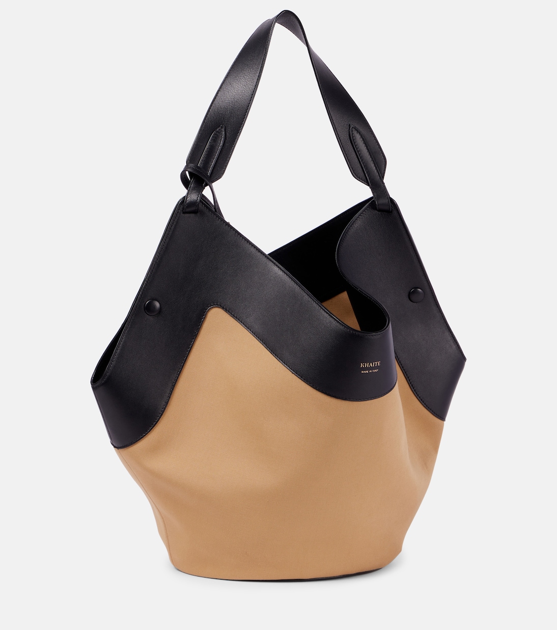 

Сумка-тоут Lotus Medium из холста и кожи Khaite, Black/Honey