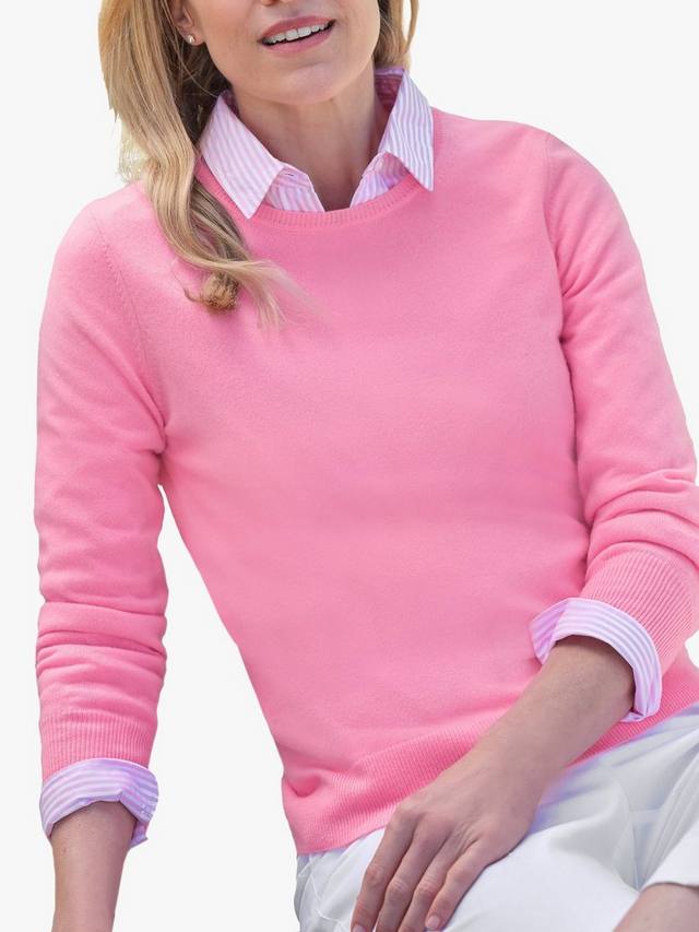 

Кашемировый джемпер с круглым вырезом Pure Collection, цвет Candy Pink