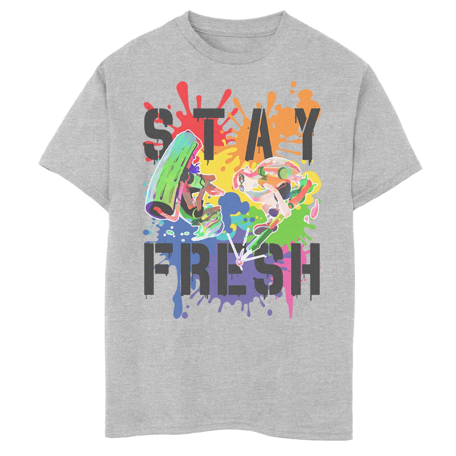 

Футболка Nintendo Splatoon Pride Stay Fresh с рисунком Rainbow Paint Splat для мальчиков 8–20 лет Licensed Character