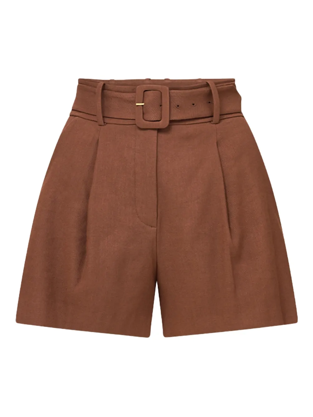 

Шорты с поясом и складками Veronica Beard, коричневый