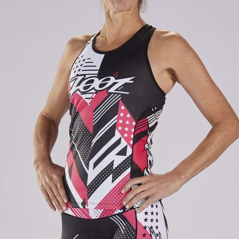 

Женская майка с коротким рукавом для триатлона в стиле Racerback команды ZOOT, цвет schwarz